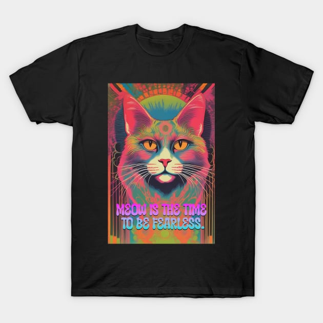 Meow is the Time To be Fearless T-Shirt by JonHale